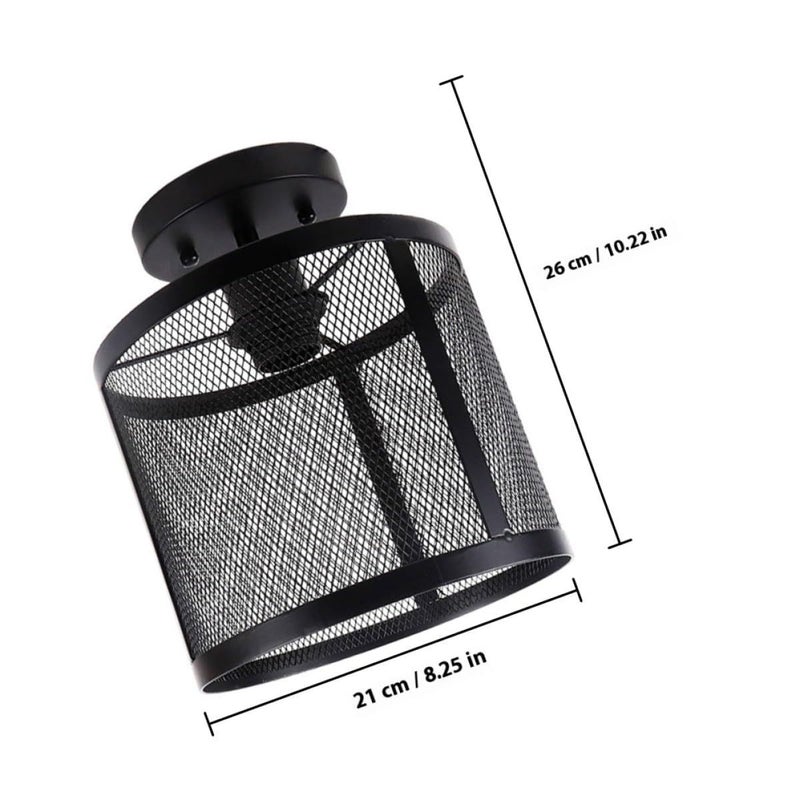 Valiclud Industrial Mesh Cage Flush Mount Light Large Iron Ceiling Lamp - Image 3