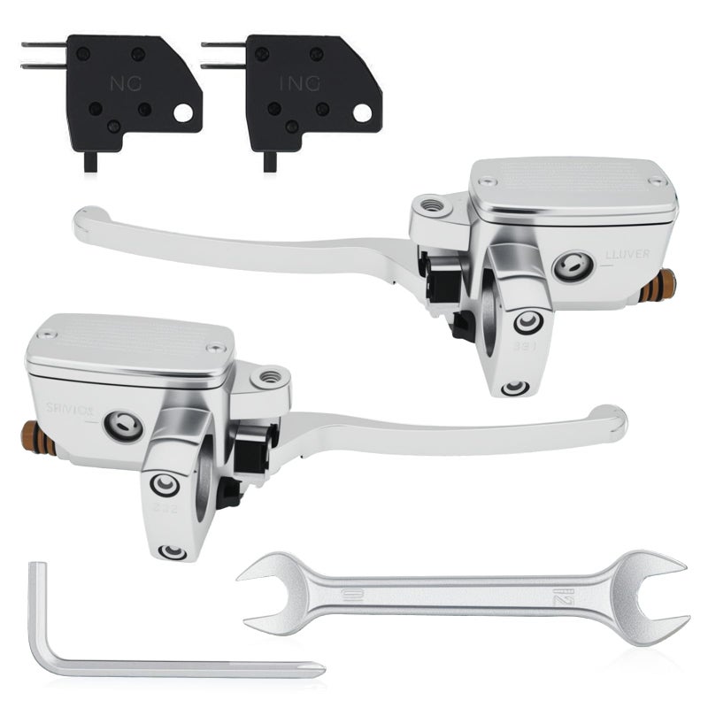 Triumilynn Universal 1 25mm Brake Master Cylinder Lever Motorcycle Replacement for Honda Yamaha Suzuki Kawasaki Hydraulic Clutch Brake Goldwing Left Right Set Chrome