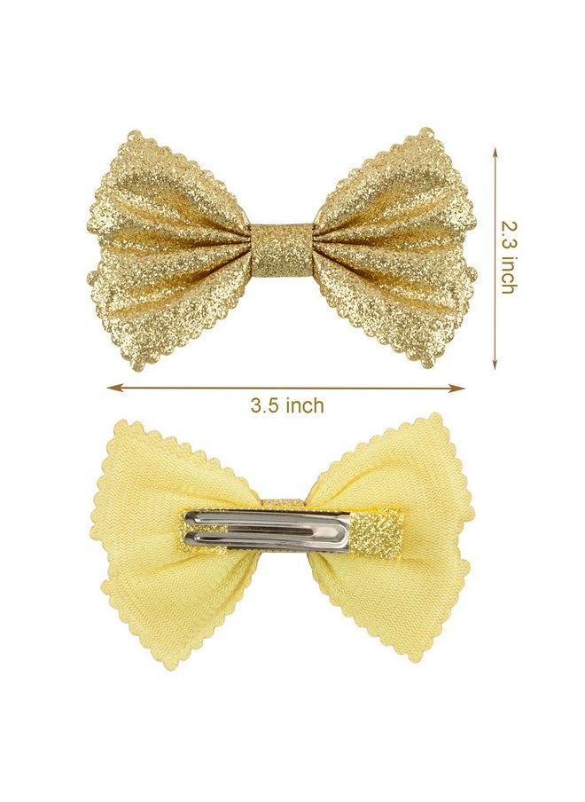 HoveBeaty HoveBeaty Glitter Bow Hair Clips Sparkly Bowknot Hair Barrettes 4 Pcs (gold)  - Image 2