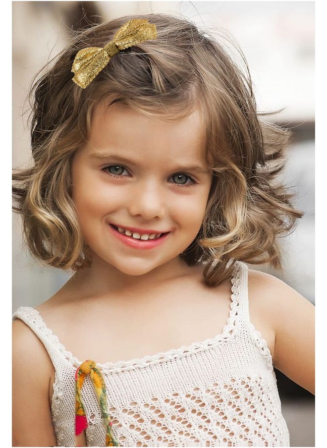 HoveBeaty HoveBeaty Glitter Bow Hair Clips Sparkly Bowknot Hair Barrettes 4 Pcs (gold)  - Image 4