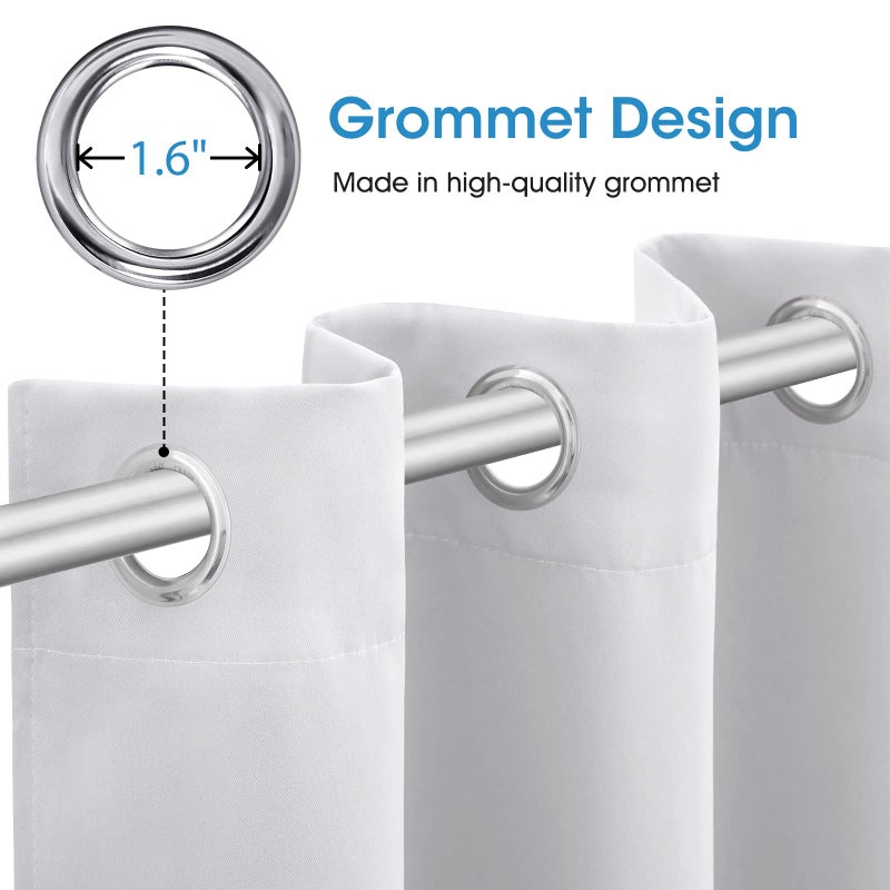 HOMEIDEAS Greyish White Blackout Curtains for Bedroom 52 X 84 Inch Long 2 Panels Set Room Darkening Curtains/Drapes, Soundproof Thermal Grommet Window Curtains for Living Room - Image 4