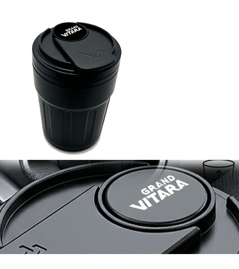 For Grand Vitara New Model Car Ashtray Silver Metal Inner Lining ABS Outer Shell Creative Coffee Cup Shape Cup Designed To Hold Trash - Image 1