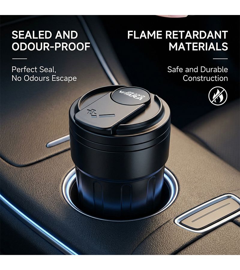 For Grand Vitara New Model Car Ashtray Silver Metal Inner Lining ABS Outer Shell Creative Coffee Cup Shape Cup Designed To Hold Trash - Image 4