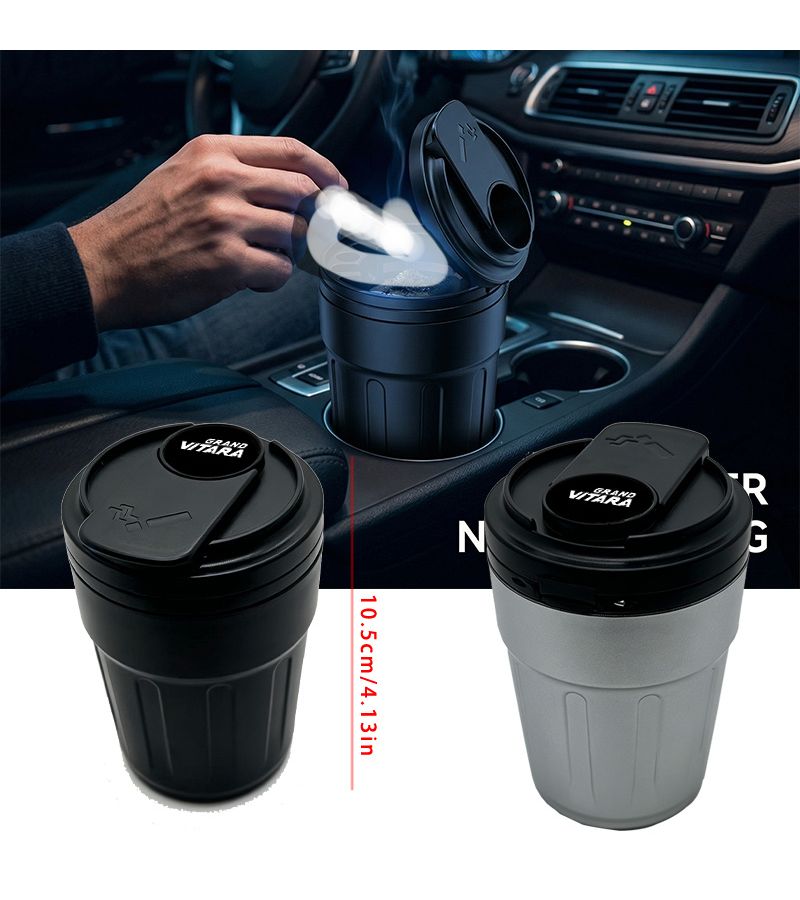 For Grand Vitara New Model Car Ashtray Silver Metal Inner Lining ABS Outer Shell Creative Coffee Cup Shape Cup Designed To Hold Trash - Image 5