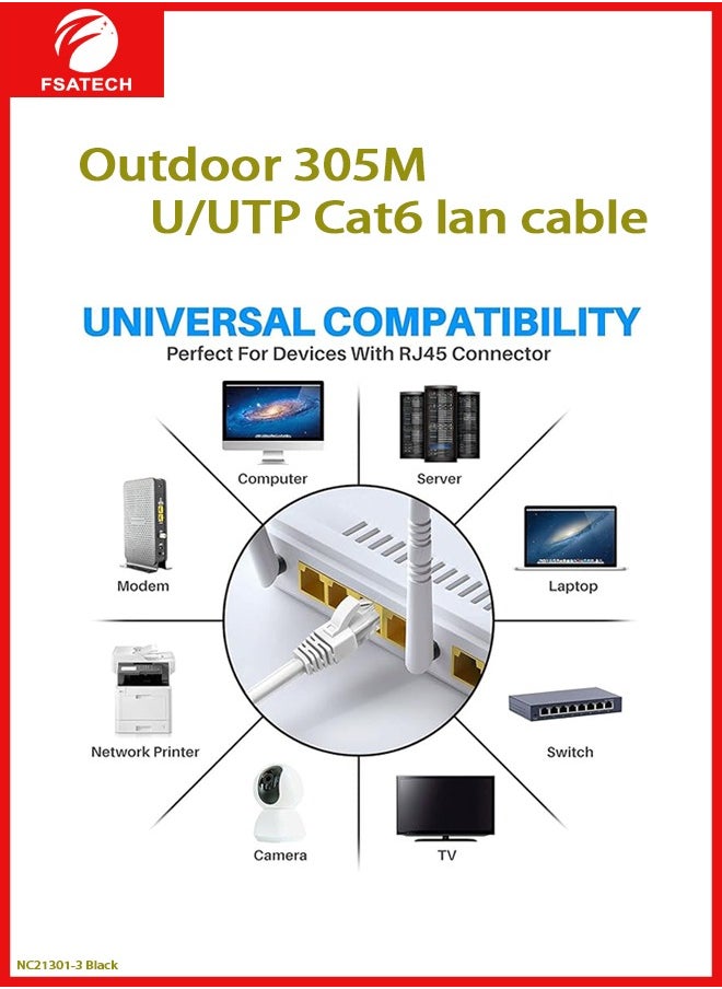 NC21301-3 UTP Cat6 23AWG كابل نحاسي كامل مقاوم للماء ومقاوم للأشعة فوق البنفسجية عالي الجودة لمركز بيانات الاتصالات والكاميرات - pzsku/Z78FF93DAED817052A584Z/45/_/1730561867/e28b79ac-63ed-4679-9e29-1bb6d5539d2e