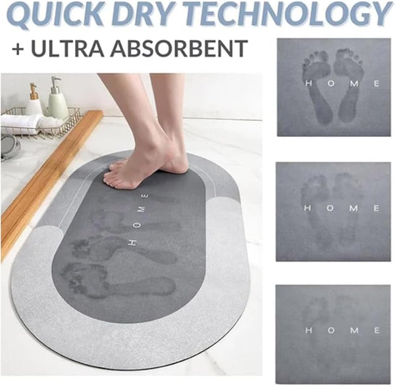 Modernized Magic Mat Bathroom Modrnizd Magic Mat Modernized Bath Mat Super Absorbent Non Slip Bathroom Rug for Bathroom Floor Kitchen and Washing Machine (Light Gray-Rectangle 15.7 * 23.6 in) - Image 1