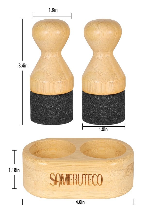 SAMEBUTECO Cutting Board Oil Wax Applicator for Food Grade Mineral Oil Board Natural Bamboo Applicator 2 Packs & 1 x Bamboo Holder Set for Wooden Cutting Boards，Spatula，Spoons and Kitchen Utensils - Image 2