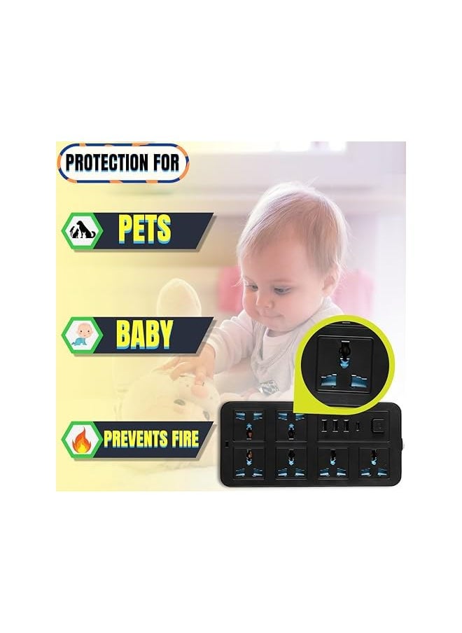 PROMASS promass 6 Outlet Extension Cord with 3 USB & 1 Type-C Ports, 2M Black Power Strap  - Image 2
