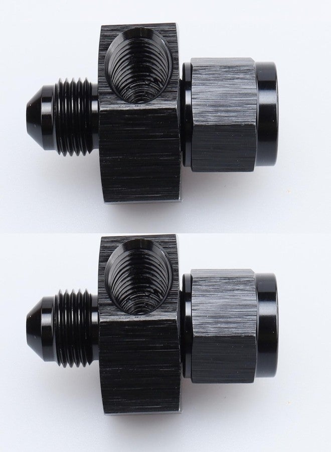 AC PERFORMANCE Aluminum -3 AN Male to Female -3 AN with 1/8" NPT Gauge/Gage Port Pressure Take Off Hose Tube Adapter Fitting, Black Pack of 2 - Image 4