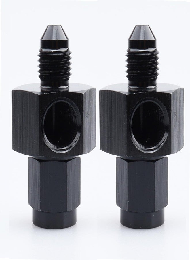 AC PERFORMANCE Aluminum -3 AN Male to Female -3 AN with 1/8" NPT Gauge/Gage Port Pressure Take Off Hose Tube Adapter Fitting, Black Pack of 2 - Image 2