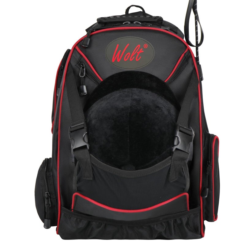 WOLT Professional Equestrian Backpack for Horse Riding Equipment Pack Bag with Helmet Holder and Multiple Compartments - Image 2