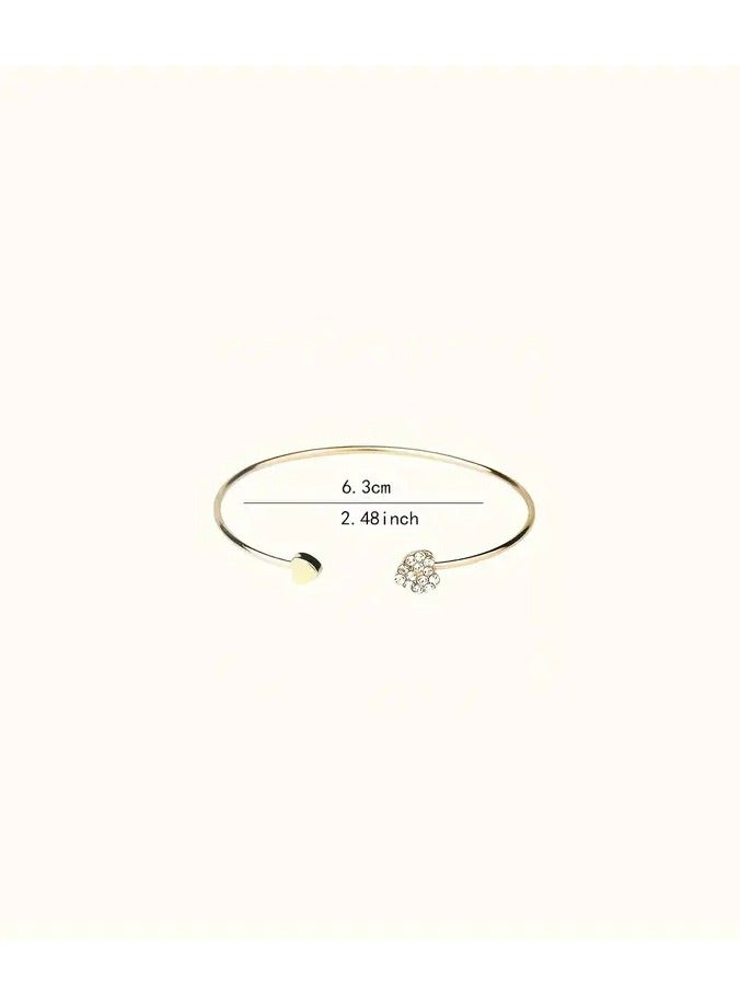 Goolsky Chic Heart Cuff Bangle | Paved Rhinestone Bracelet | Trendy Adjustable Open Cuff | Daily Wear & Party Statement Piece | Symbol of Sweetness — Gift for Her - Image 5