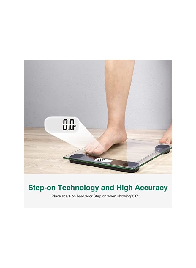 promass Digital Bathroom Scale for Body Weight, Accurate Weighing Scale High Precision Bath Scale for People with Step-On Technology, LCD Display, 400lbs, Batteries and Tape Measure Included - Image 5