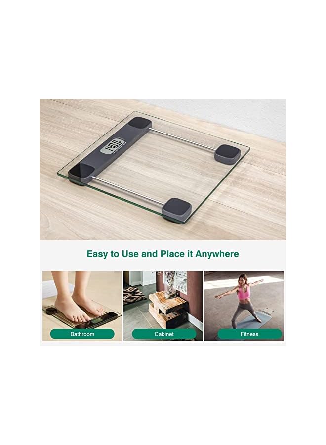 promass Digital Bathroom Scale for Body Weight, Accurate Weighing Scale High Precision Bath Scale for People with Step-On Technology, LCD Display, 400lbs, Batteries and Tape Measure Included - Image 4
