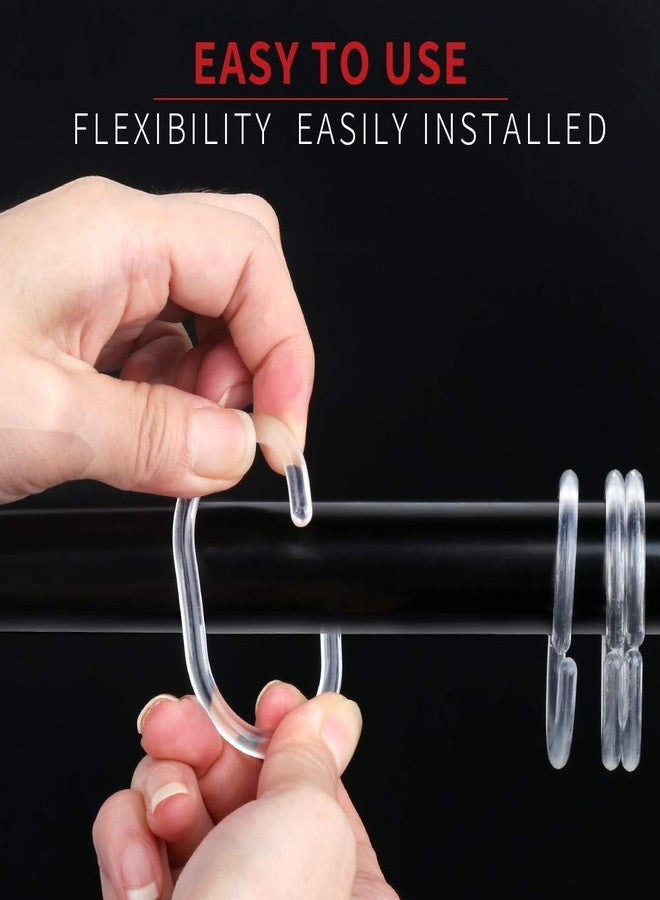 FANDAMEI 36 Pieces Shower Curtain Rings, Plastic Shower Curtain Hooks Hanger for Bathroom Shower Window Rod, C Shaped Shower Hooks for Shower Curtain - Image 4