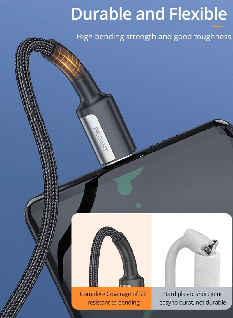 PEGANT Usb C Cable 100w Fast Charging Nylon Braided Power Delivery Pd Type C - Image 3