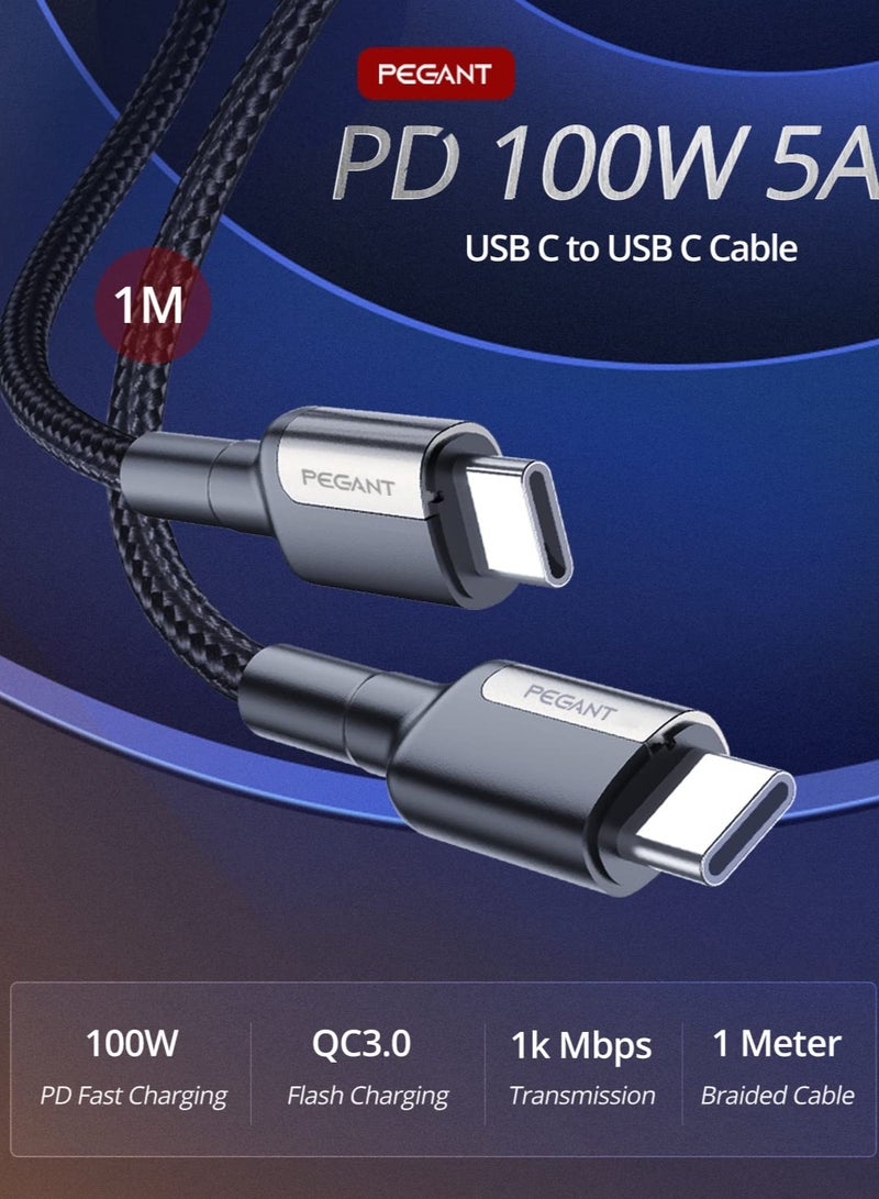PEGANT Usb C Cable 100w Fast Charging Nylon Braided Power Delivery Pd Type C - Image 5