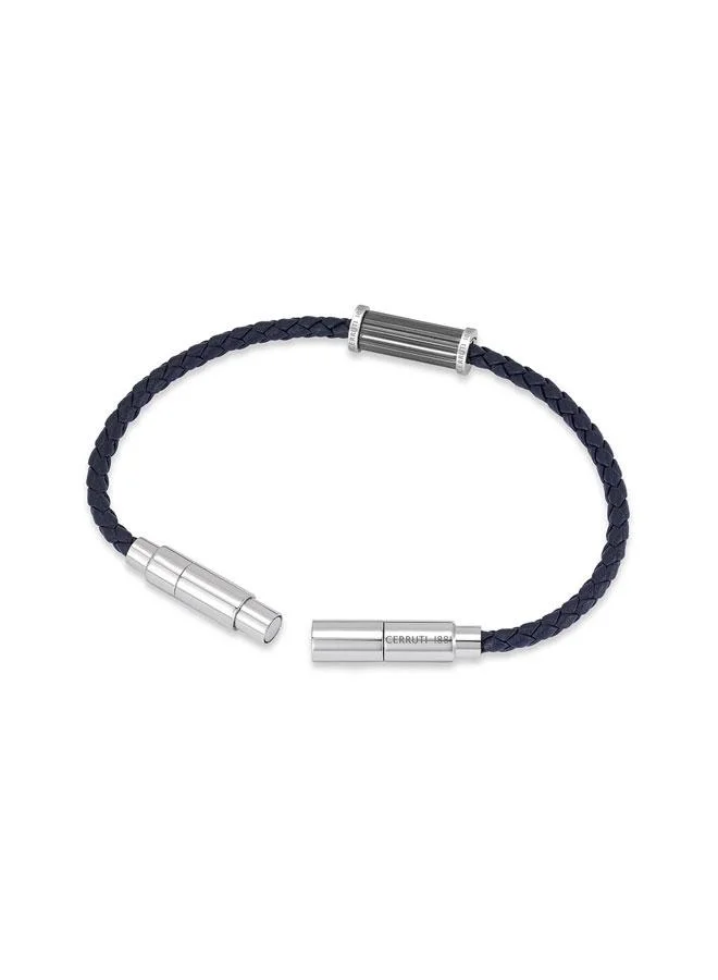 شيروتي 1881 Marcello Black Braided Leather Bracelet for Men 180mm