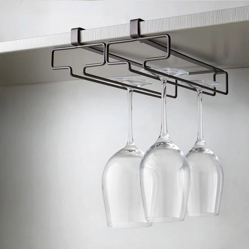 Japanese-Style Cabinet Red Wine Cup Holder Punch-Free Inverted Drain Glass Holder Hanging Wine Glass Holder - Image 2