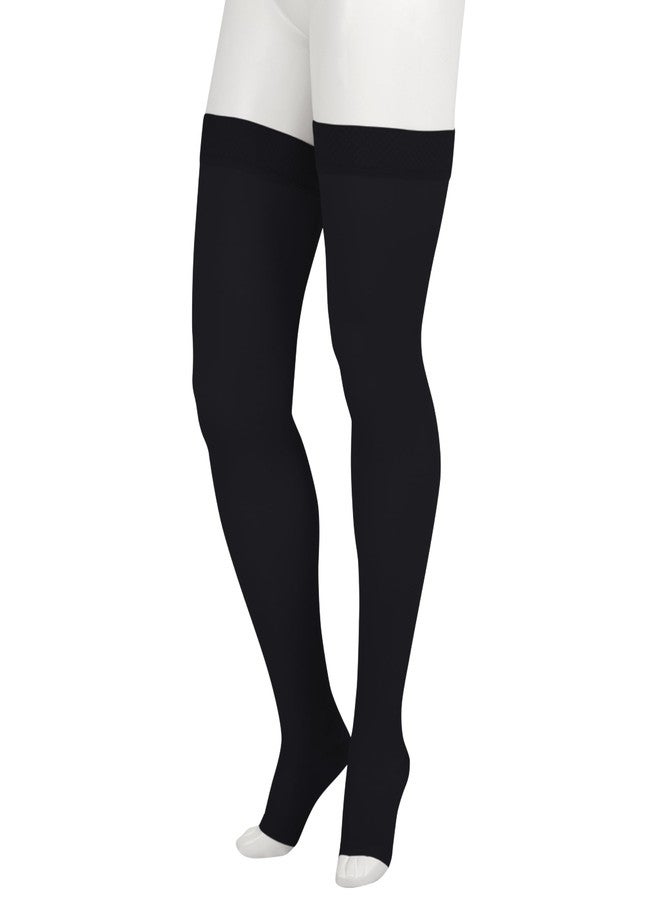 Juzo Soft 2002, Thigh-High, 30-40 mmHg, Open Toe Compression Stocking with Silicone Top Band - Men & Women, Short, 2 (II) - Image 1