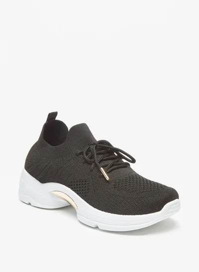 Flora Bella Textured Running Shoes with Lace Up Closure