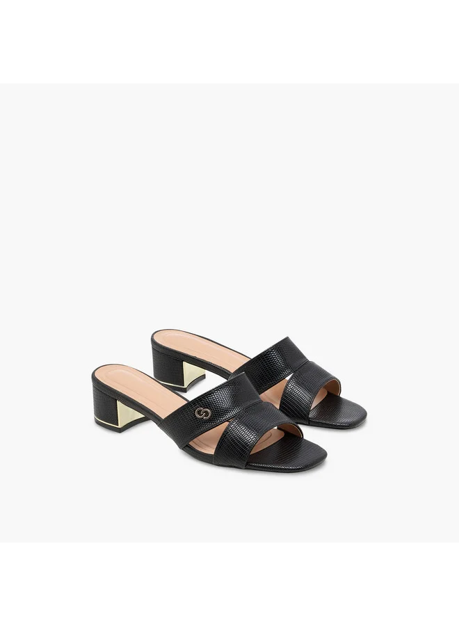 Celeste Women's Textured Slip-On Sandals with Block Heels