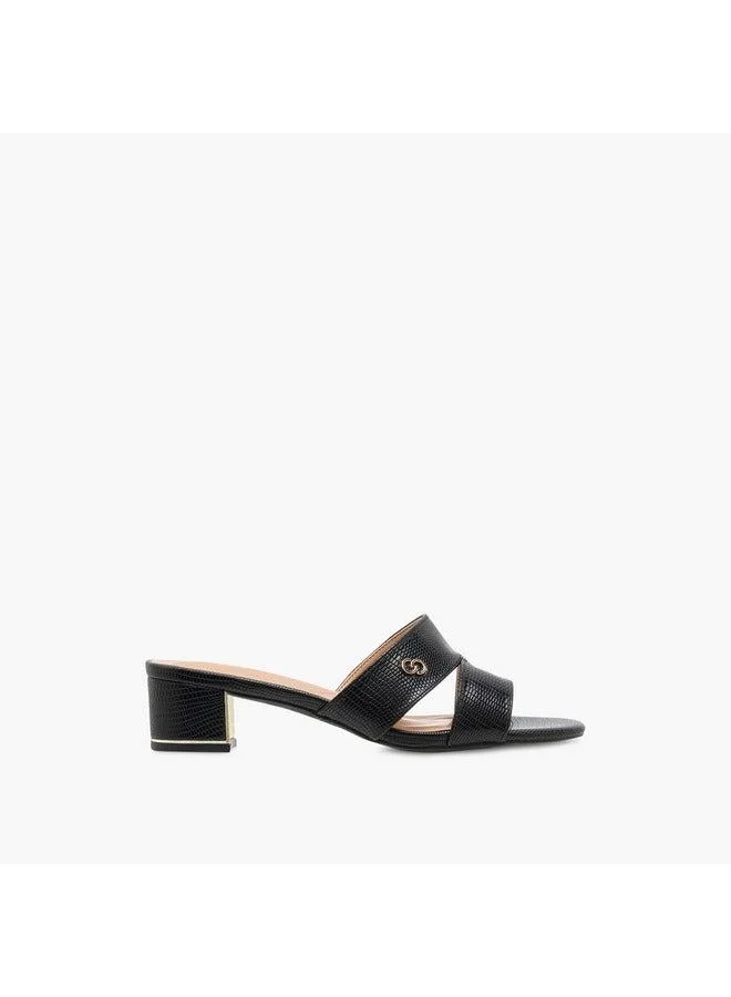 سيليست صنادل نسائية سهلة الارتداء بكعب عريض وملمس مميز