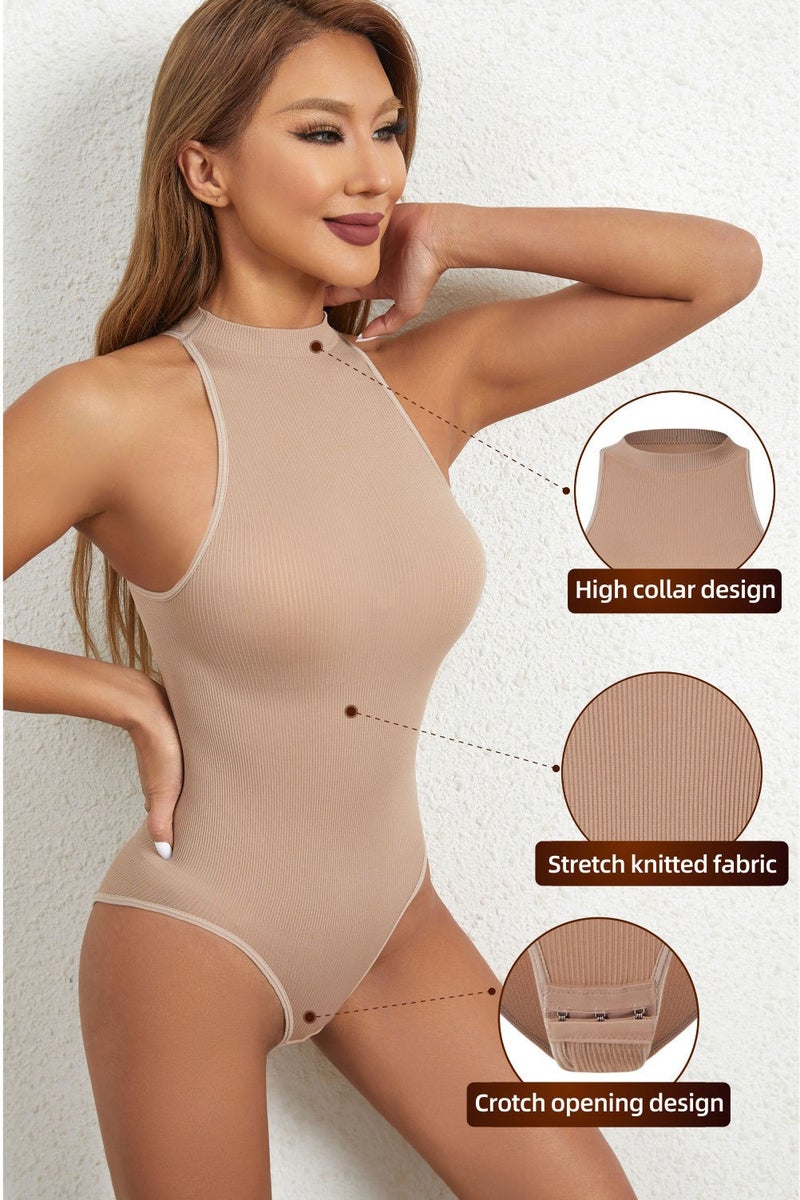 general Women's Round-neck Sleeveless Outerwear With Detachable Buttons, Tight-fitting, High-waisted, One-piece Garment for Layering - Image 3