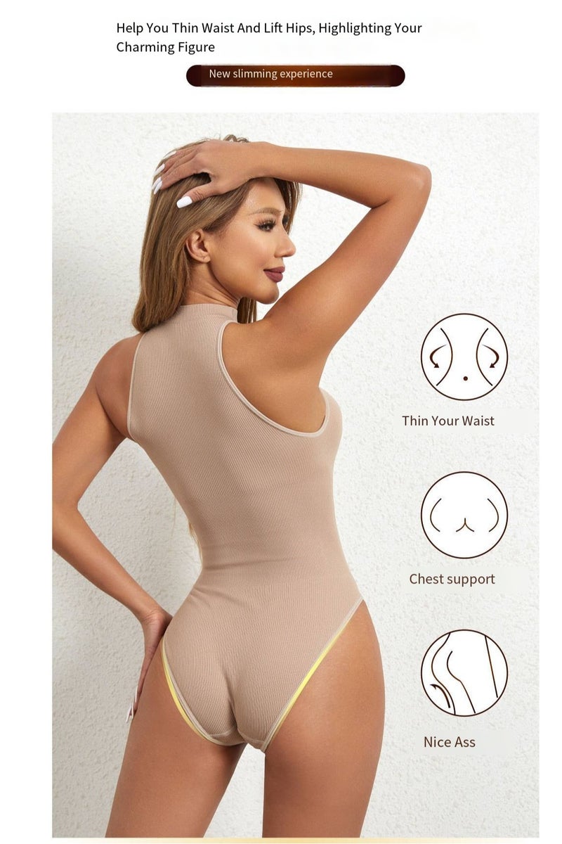 general Women's Round-neck Sleeveless Outerwear With Detachable Buttons, Tight-fitting, High-waisted, One-piece Garment for Layering - Image 4