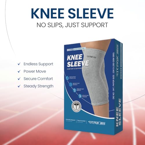 STERGIC IRIS Knee Cap, Brace, Sleeves For Men & Women Knee Pain Relief, for Sports, for gym workout, for arthritis pain, Skin Friendly Knee Cap with Breathable Material & Comfortable Fit-Pair - Image 2