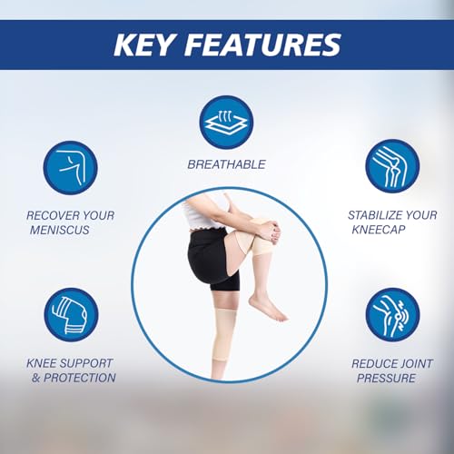 STERGIC IRIS Knee Cap, Brace, Sleeves For Men & Women Knee Pain Relief, for Sports, for gym workout, for arthritis pain, Skin Friendly Knee Cap with Breathable Material & Comfortable Fit-Pair - Image 5