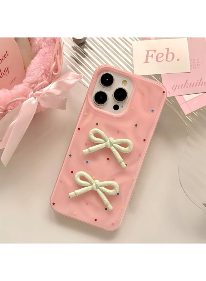 erorex Compatible Phone Case for iPhone 14 Pro Max Cute Bow Decorative Protective Cover Slim Shockproof Glossy Stylish Design - Image 1