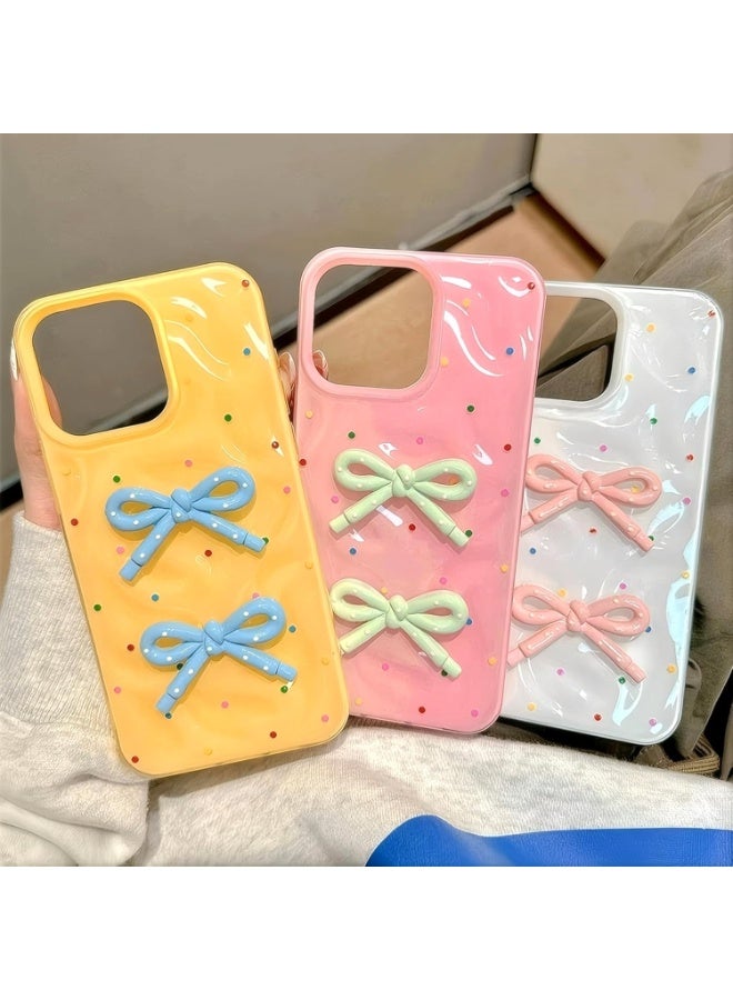 erorex Compatible Phone Case for iPhone 14 Pro Max Cute Bow Decorative Protective Cover Slim Shockproof Glossy Stylish Design - Image 2