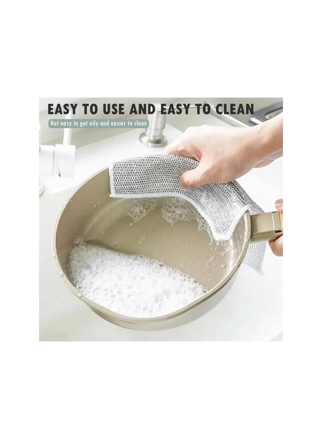 promass Wire Dishwashing Rags, 10pcs Multipurpose Wire Dishwashing Rags For Wet And Dry, Reusable Cleaning Rag Lint Free for Home Kitchen - Image 3