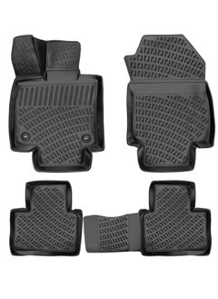 RizLiner Toyota YARIS 2020-2024 Floor Mats 3D Custom Fit Compatible with  Car Mats Laser Measured 1st & 2nd Row Floor Liners All Weather Non-Slip (Black)