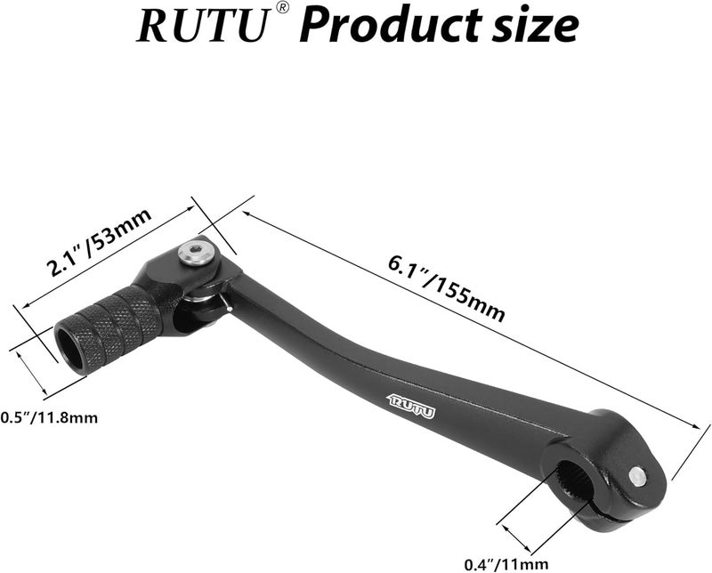 RUTU CNC Gear Shifter Alloy Folding Unbreakable 110cc 125cc Replacement for Dirt Pit Bike CRF50 XR50 - Black - Image 2