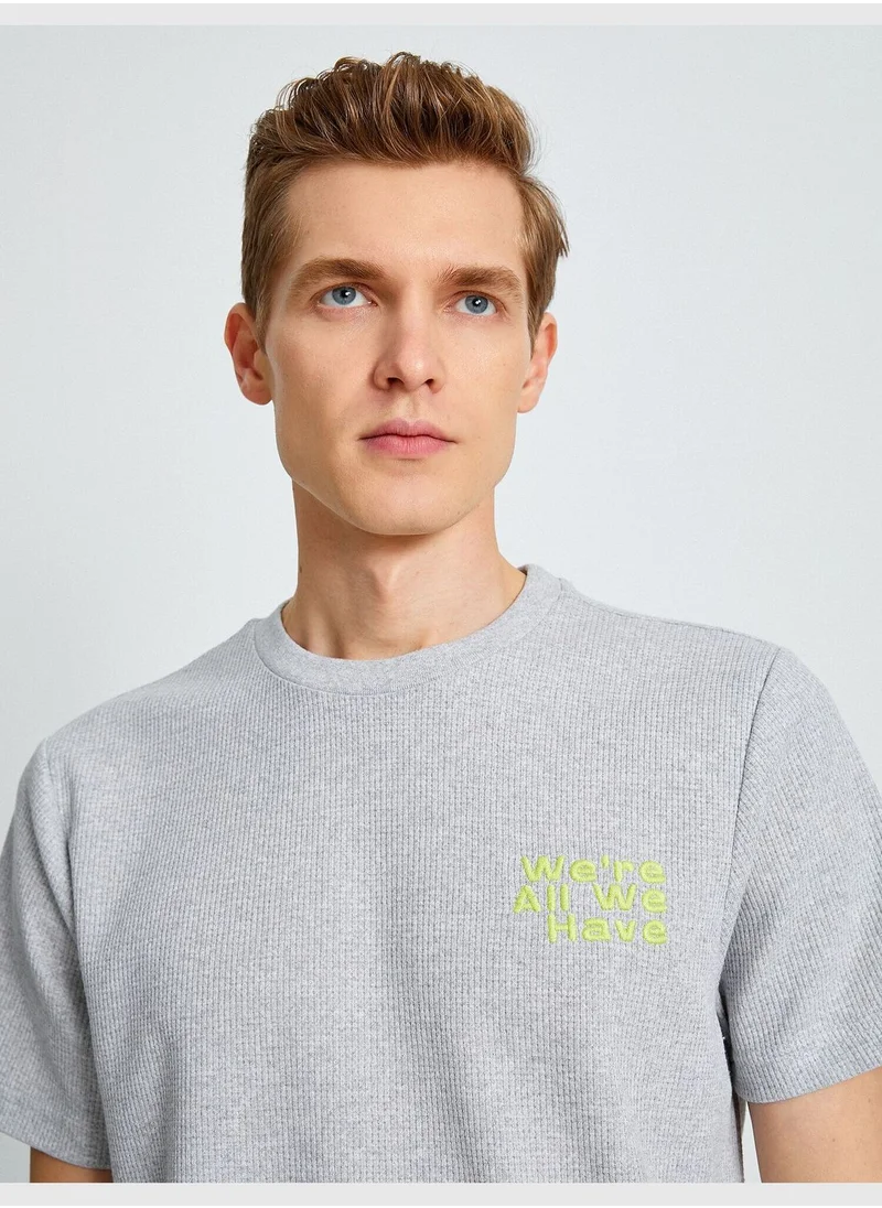 KOTON Regular Fit Embroidered T-Shirt