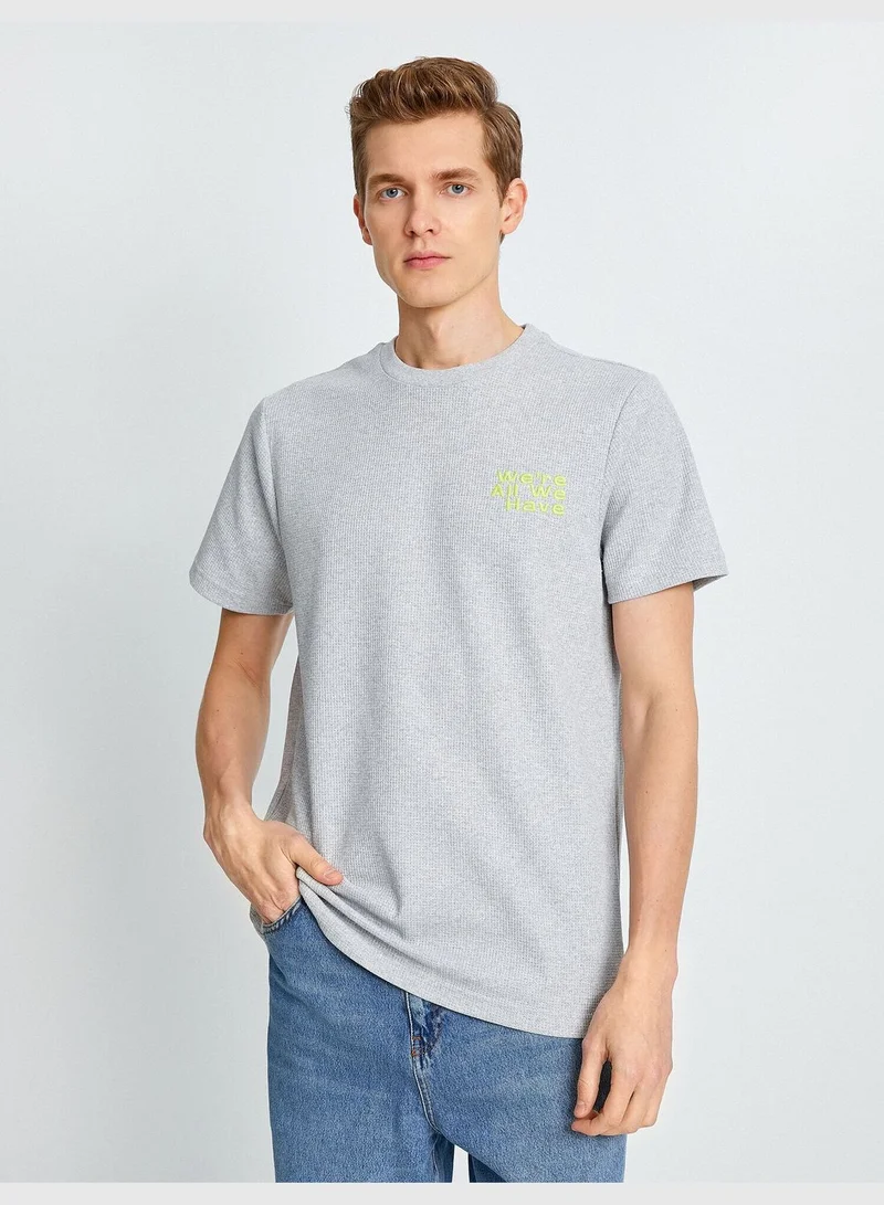 KOTON Regular Fit Embroidered T-Shirt