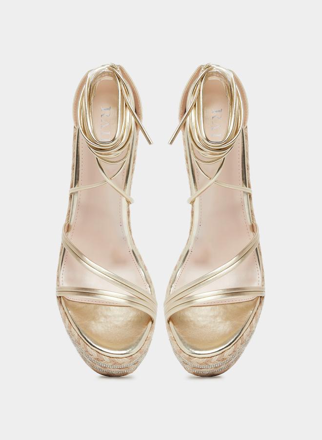 RAID Francis Strappy Tie-Up Embellished Wedge - Image 5