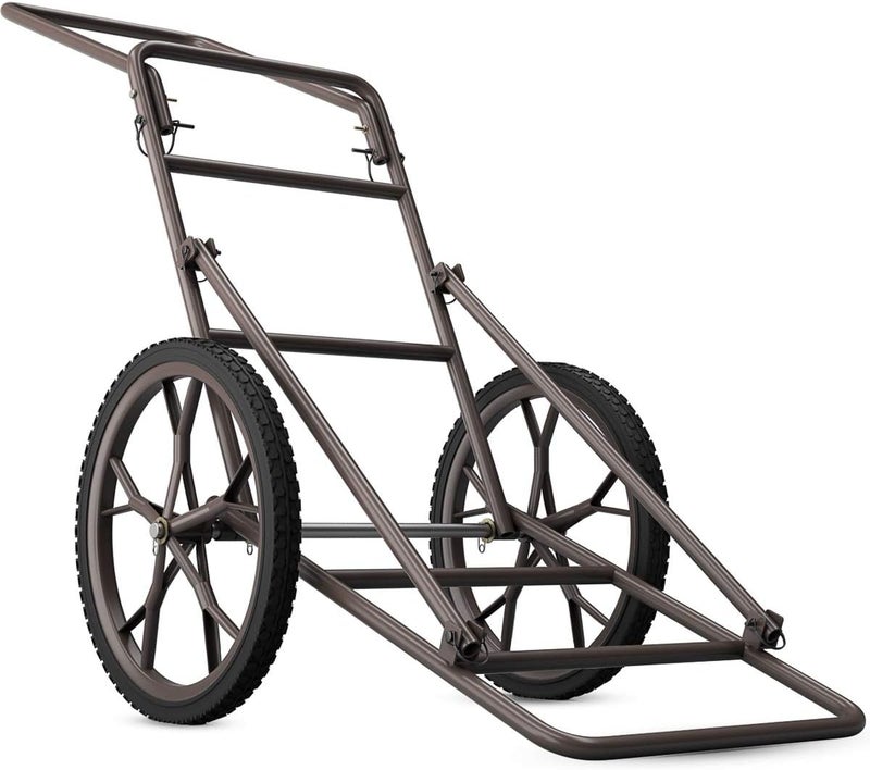 GYMAX Deer Cart, Heavy-Duty 500 lbs Folding Game Carts with 17" Big Wheels & Metal Frame, All-Terrain Hawk Crawler Deer Cart Game Hauler for Hunting - Image 1