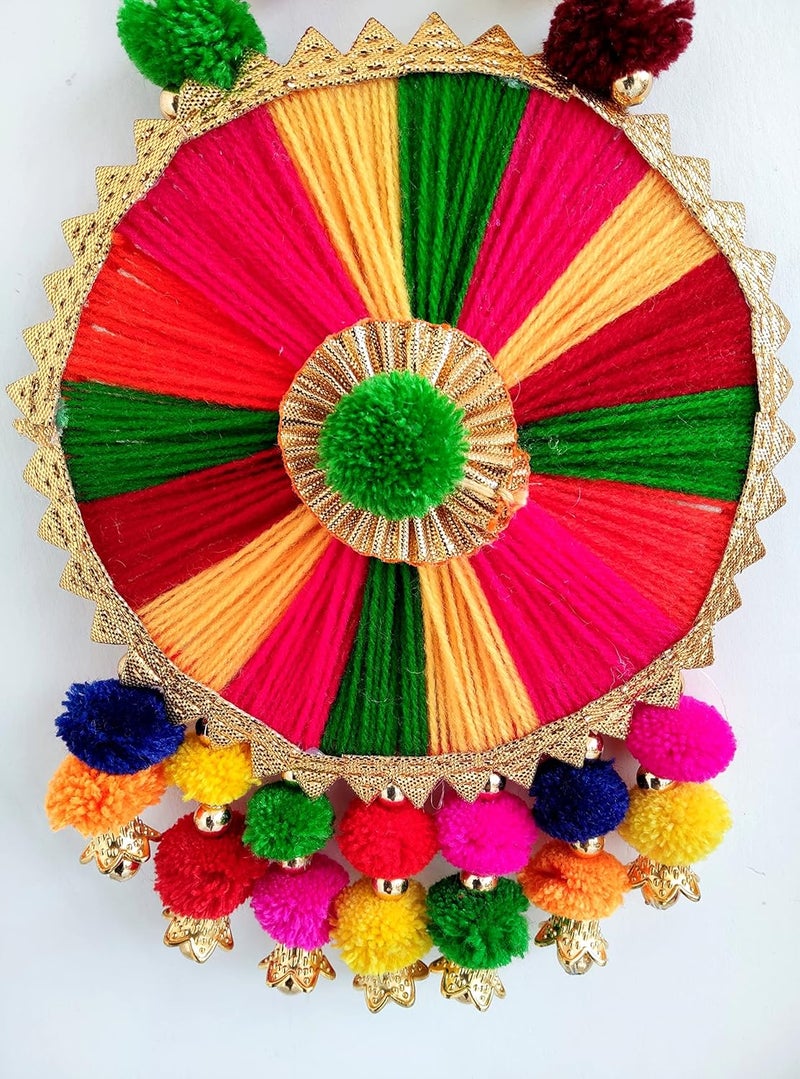 Shivgami Creation WallDoor Hanging Decoration Item for Home Decor Colourful Hangings for Wedding and Festival Decoration Pack of 4 - Image 3