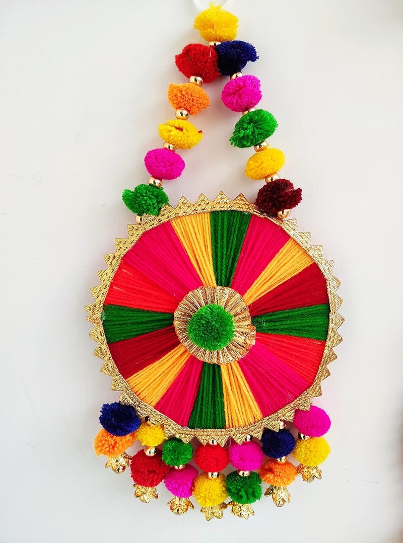 Shivgami Creation WallDoor Hanging Decoration Item for Home Decor Colourful Hangings for Wedding and Festival Decoration Pack of 4 - Image 2