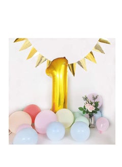 MARKQ 40 inch Number Balloons, Large Gold Foil Helium Balloons for Anniversary Wedding Birthday Party Decoration Supplies (Number 1)  - Image 5