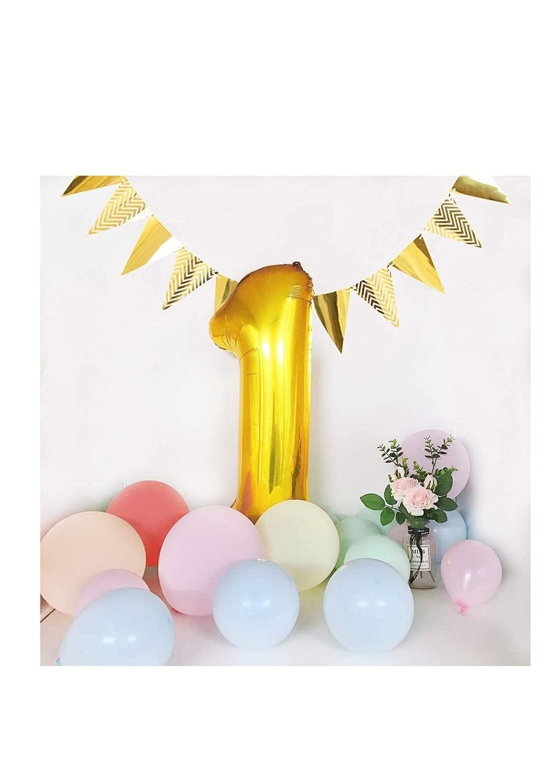 MARKQ 40 inch Number Balloons, Large Gold Foil Helium Balloons for Anniversary Wedding Birthday Party Decoration Supplies (Number 1)  - Image 5