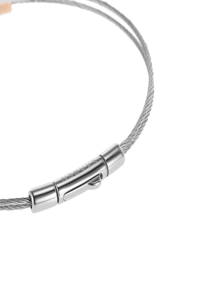 Skagen Women's Merete Rose-Tone Brilliant Mesh Cable Bracelet - Image 3