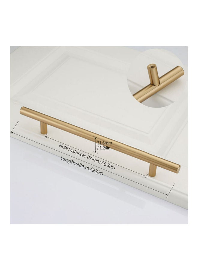 NIBEMINENT Brushed Brass Cabinet Handle Gold 160mm  - Image 2