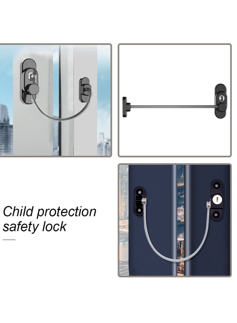 SOLARAE Window Safety Locks, 2 Pcs Window Locks Child Safety, Window Restrictor Scratch Window Door Safety Locks, with Key Screw, for Child Safety and Protection - Image 5