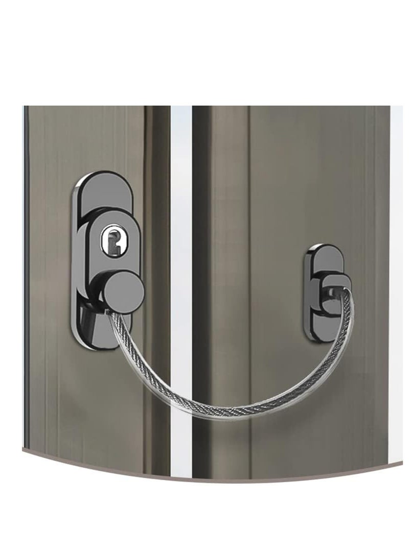 SOLARAE Window Safety Locks, 2 Pcs Window Locks Child Safety, Window Restrictor Scratch Window Door Safety Locks, with Key Screw, for Child Safety and Protection - Image 1