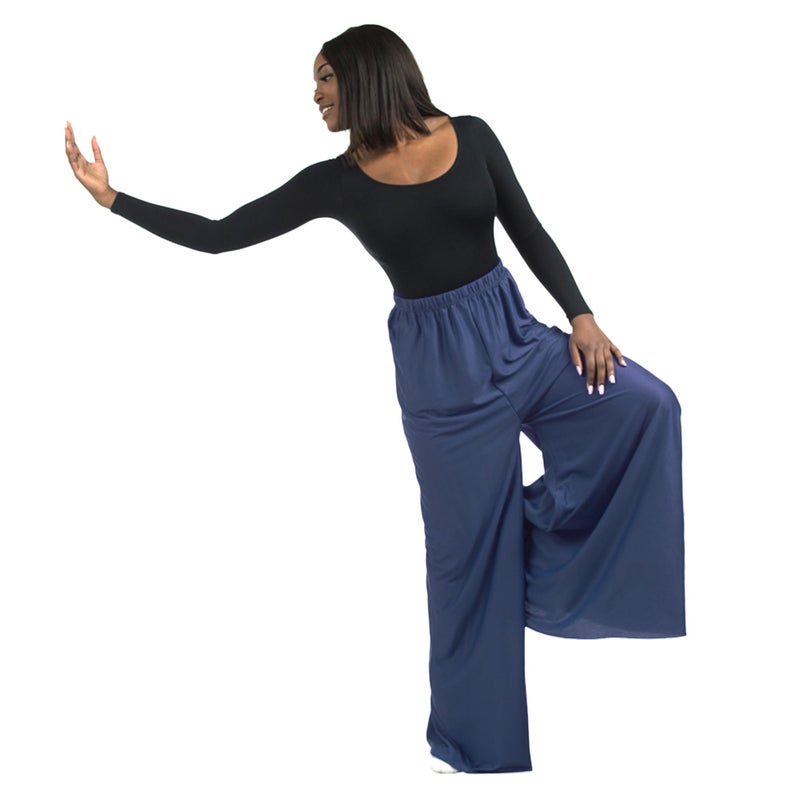 Danzcue Womens Celebration of Spirit Palazzo Pants, Navy, MA - Image 3