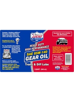 LUCAS OIL Lucasoil LUC10042 SAE 85W-140-1 Quart Heavy Duty Gears Oil  - Image 5